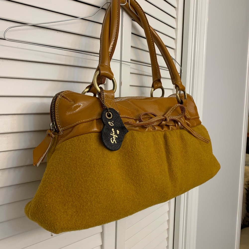 Sophia Leather and Wool satchel made in Italy